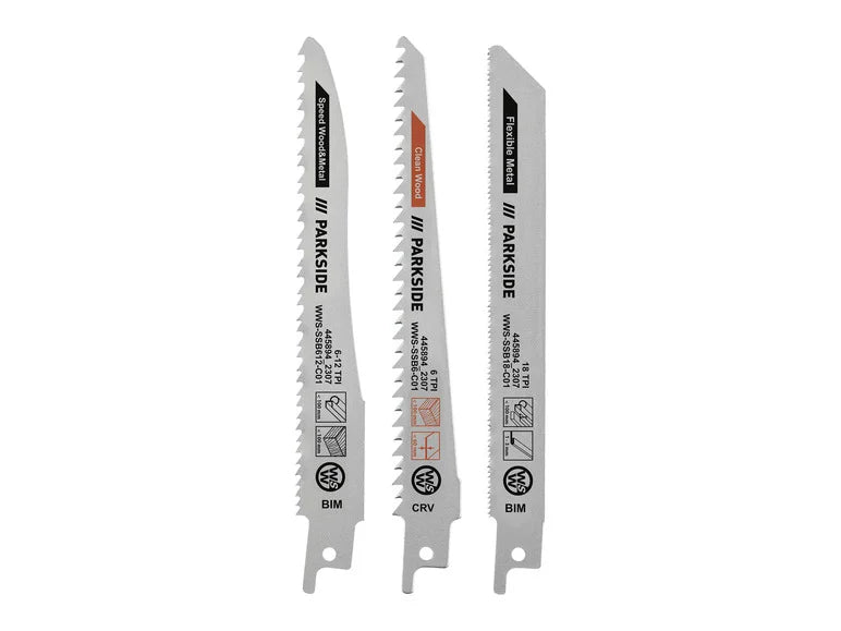 PARKSIDE Jeu de lames de scie sabre PFSZ 3 B1, 3 pièces